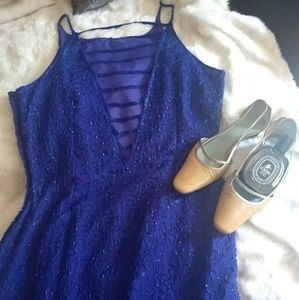 Scalia Cobalt beaded silk gown